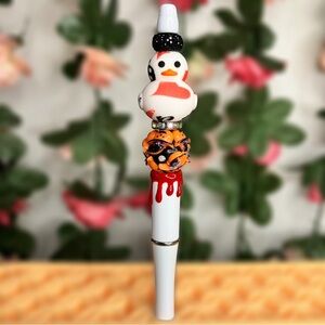 Cute Halloween Duck Handmade Beaded Pen